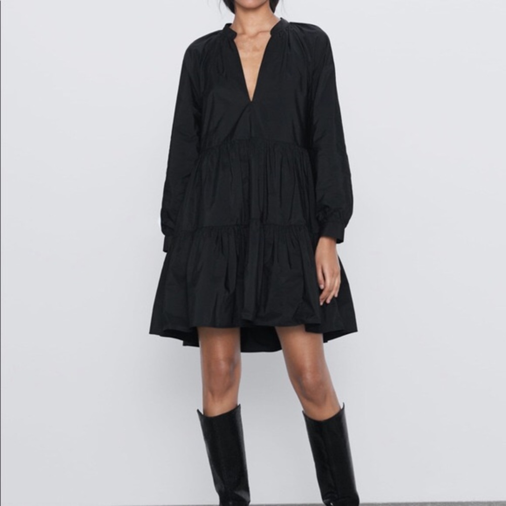 ❌SOLD❌ ZARA Taffeta Mini Black Dress